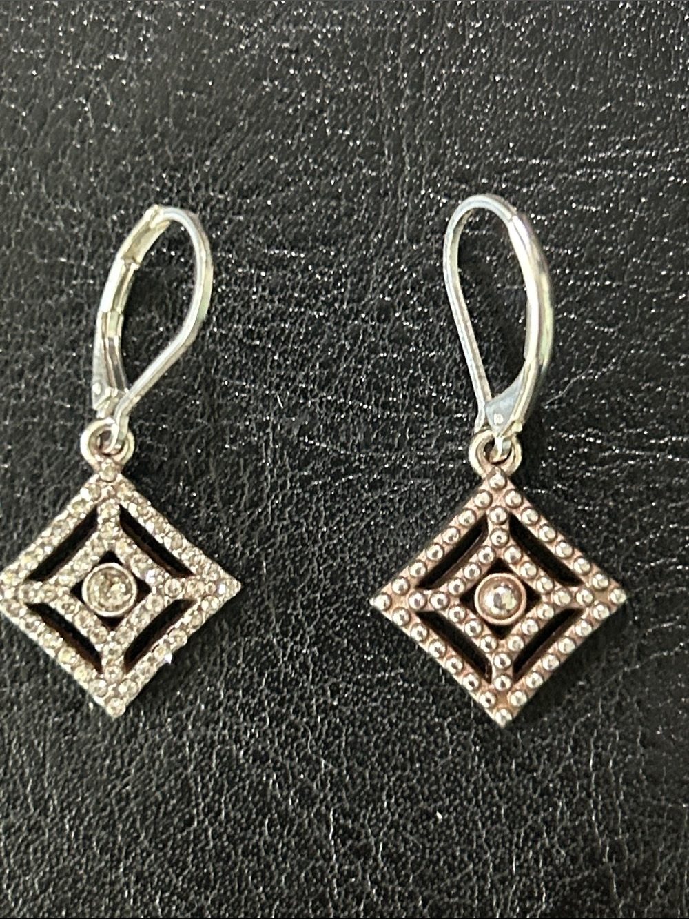 Brighton Silver-Tone Crystal Diamond Drop Earrings